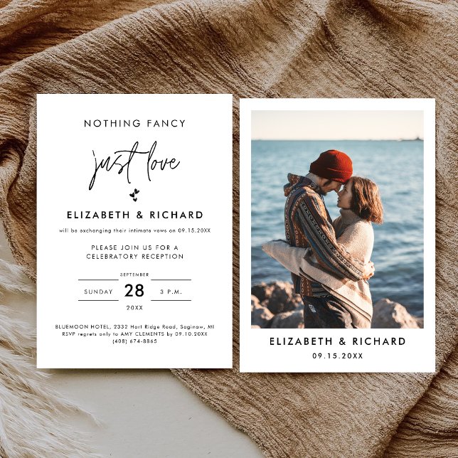 Nothing Fancy Just Love Minimalist Casual Wedding Invitation (Creator Uploaded)