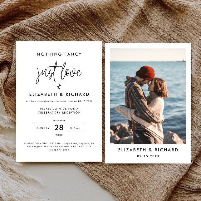Nothing Fancy Just Love Minimalist Casual Wedding Invitation (Creator Uploaded)