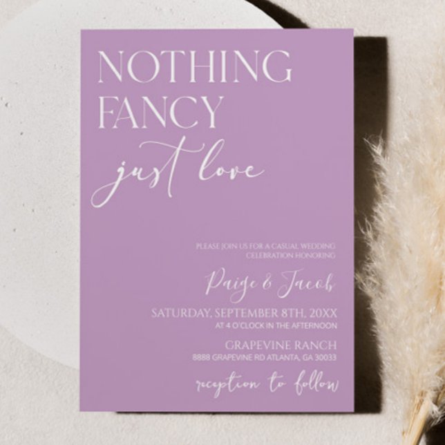 Nothing Fancy Just Love Minimalist Casual Wedding Invitation (Creator Uploaded)