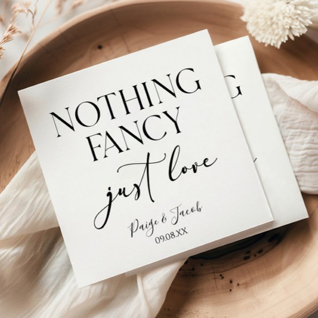 Nothing Fancy Just Love Minimalist Casual Wedding Napkin (Creator Uploaded)