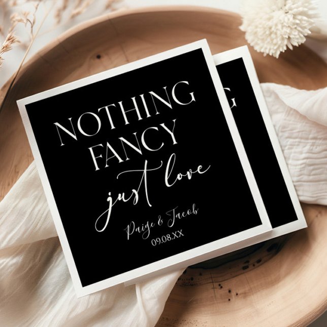 Nothing Fancy Just Love Minimalist Casual Wedding Napkin (Creator Uploaded)