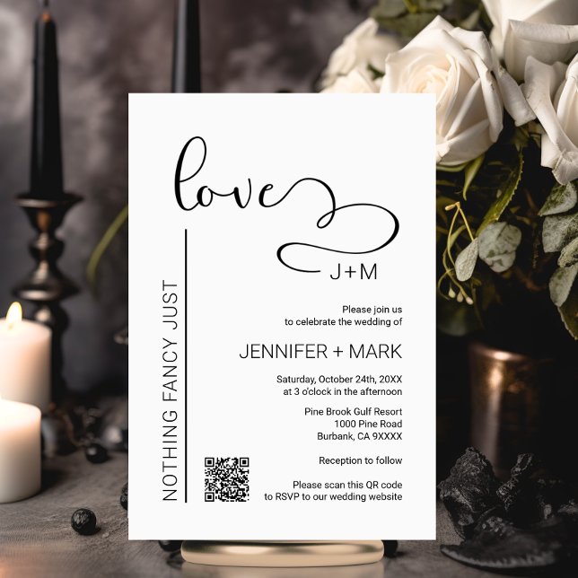 Nothing Fancy Just Love Minimalist Heart + QR code Invitation (Nothing Fancy Just Love Minimalist Heart + QR code Invitation)