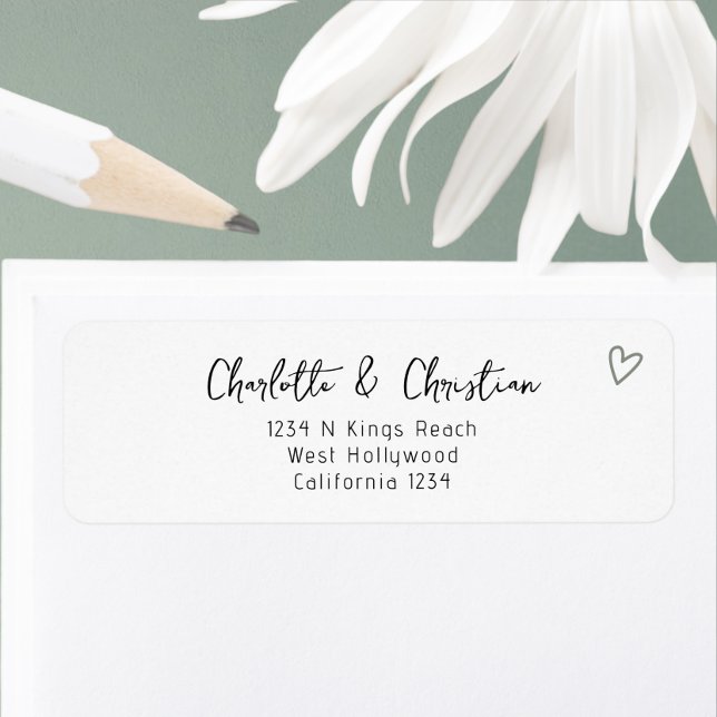 Nothing Fancy Just Love Minimalist Wedding (Nothing Fancy Just Love Minimalist Wedding Labels from Ricaso with sage green heart detail)