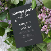 Nothing Fancy Just Love Minimalist Wedding