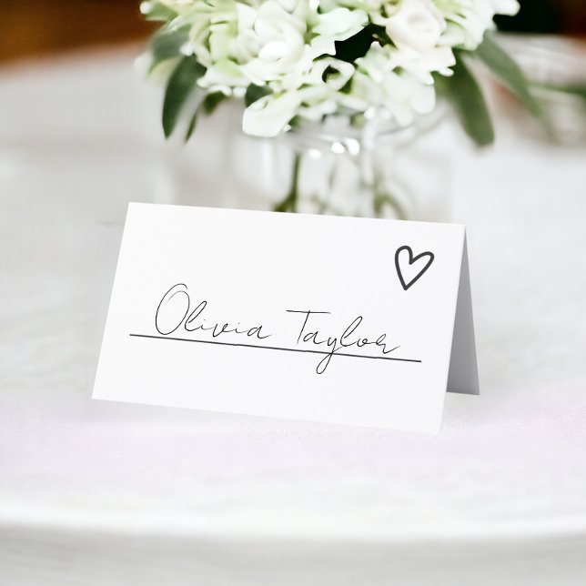 Nothing Fancy Just Love Minimalist Wedding Place Card (Nothing Fancy Just Love Minimalist Wedding Place Cards from Ricaso. Add handwritten guest names)