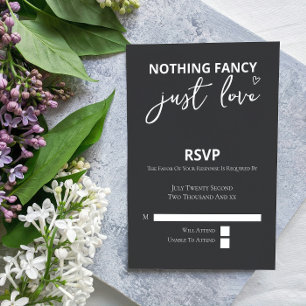 Nothing Fancy Just Love Minimalist Wedding RSVP Card