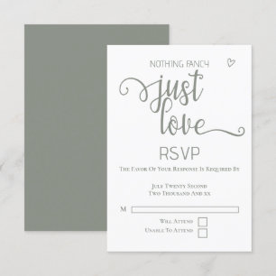 Nothing Fancy Just Love Minimalist Wedding RSVP Card