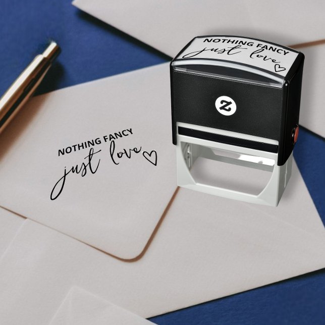 Nothing Fancy Just Love Minimalist Wedding Self-inking Stamp (Nothing Fancy Just Love Minimalist Wedding Self-inking Stamp from Ricaso. Wedding mailing stamps)