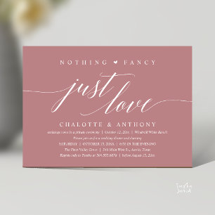 Nothing Fancy, Just Love, Modern Classy Reception Invitation
