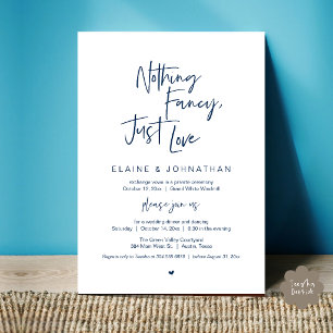 Nothing Fancy Just Love Modern Minimalist Casual Invitation