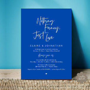 Nothing Fancy Just Love Modern Minimalist Casual Invitation