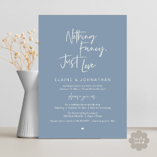 Nothing Fancy Just Love Modern Minimalist Casual Invitation