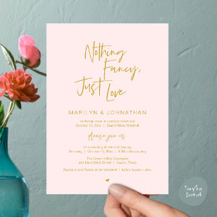 Nothing Fancy Just Love, Modern Reception Dinner  Invitation