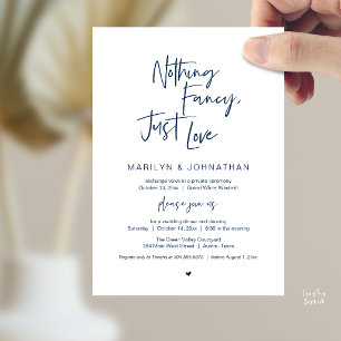 Nothing Fancy Just Love, Modern Reception Dinner  Invitation