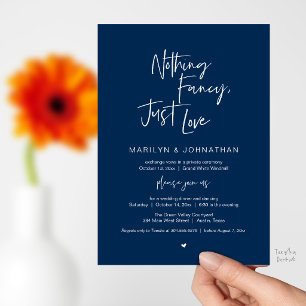 Nothing Fancy Just Love, Modern Reception Dinner Invitation