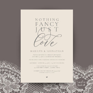 Nothing Fancy Just Love, Modern Reception Dinner Invitation