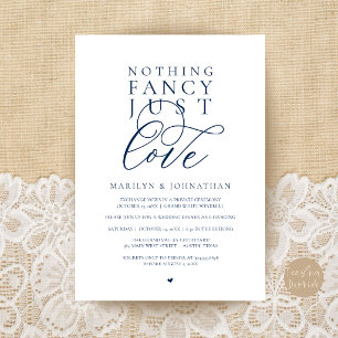 Nothing Fancy Just Love, Modern Reception Dinner Invitation