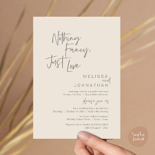 Nothing Fancy Just Love, Modern Wedding Dinner Invitation
