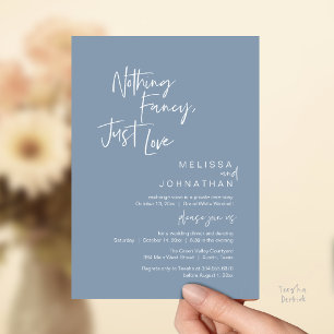 Nothing Fancy Just Love, Modern Wedding Dinner Invitation