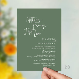 Nothing Fancy Just Love, Modern Wedding Dinner  Invitation