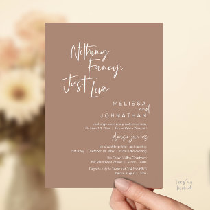 Nothing Fancy Just Love, Modern Wedding Dinner Invitation
