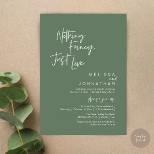 Nothing Fancy Just Love, Modern Wedding Dinner Invitation