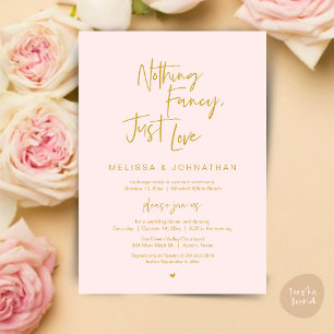 Nothing Fancy Just Love, Modern Wedding Dinner Invitation