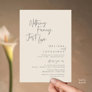 Nothing Fancy Just Love, Modern Wedding Dinner Invitation
