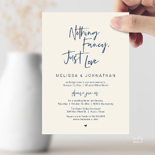 Nothing Fancy Just Love, Modern Wedding Dinner Invitation