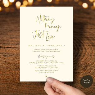 Nothing Fancy Just Love, Modern Wedding Dinner Invitation