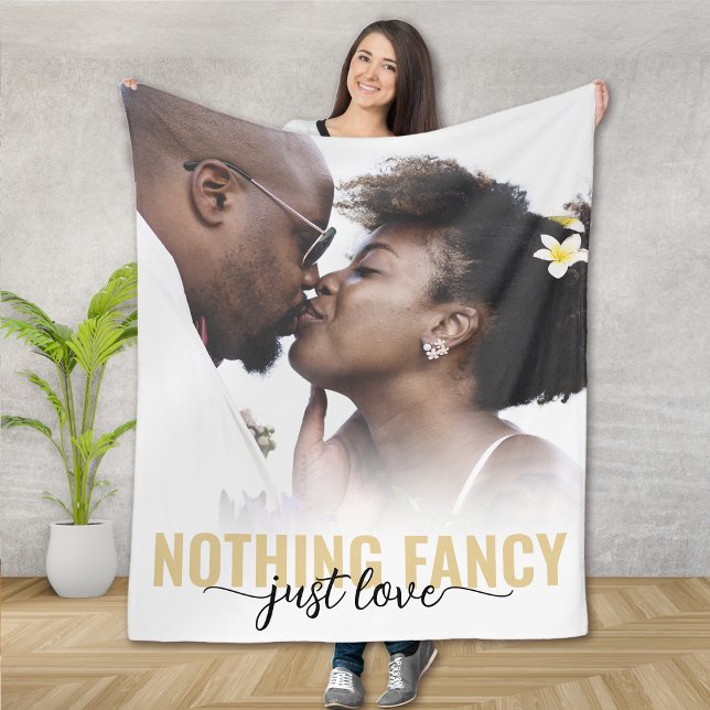 Nothing Fancy Just Love Newlyweds Fleece Blanket (Creator Uploaded)
