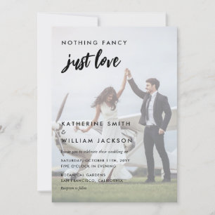 Nothing Fancy Just Love Photo All in One Wedding Invitation