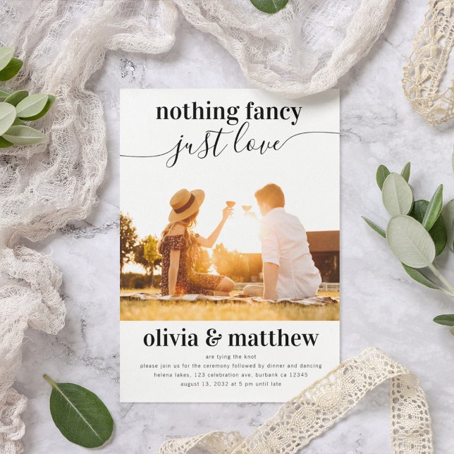 Nothing Fancy Just Love Photo QR Code Wedding Invitation (Creator Uploaded)