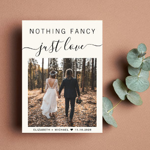 Nothing Fancy Just Love Photo Wedding Reception Invitation