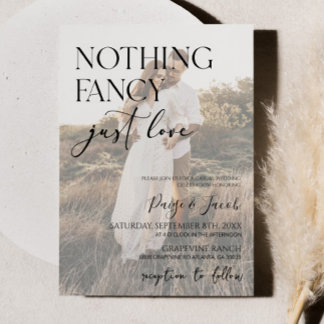 Nothing Fancy Just Love Picture Casual Wedding Invitation