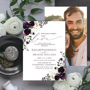 Nothing Fancy Just Love Plum Purple Casual Photo Invitation
