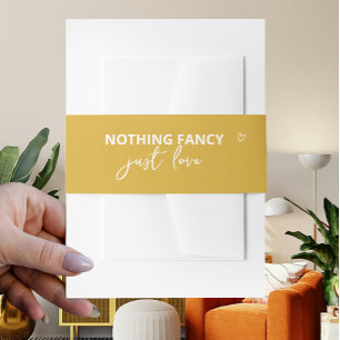 Nothing Fancy Just Love Retro 70s Colourful Weddin Invitation Belly Band