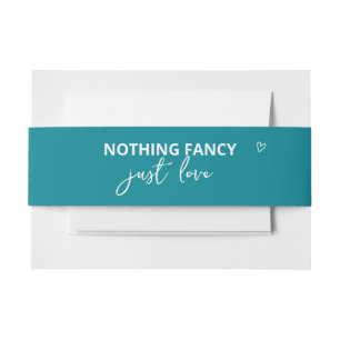 Nothing Fancy Just Love Retro 70s Wedding Invitation Belly Band