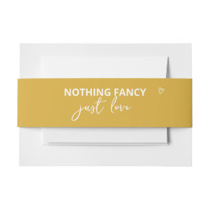 Nothing Fancy Just Love Retro 70s Wedding Invitation Belly Band