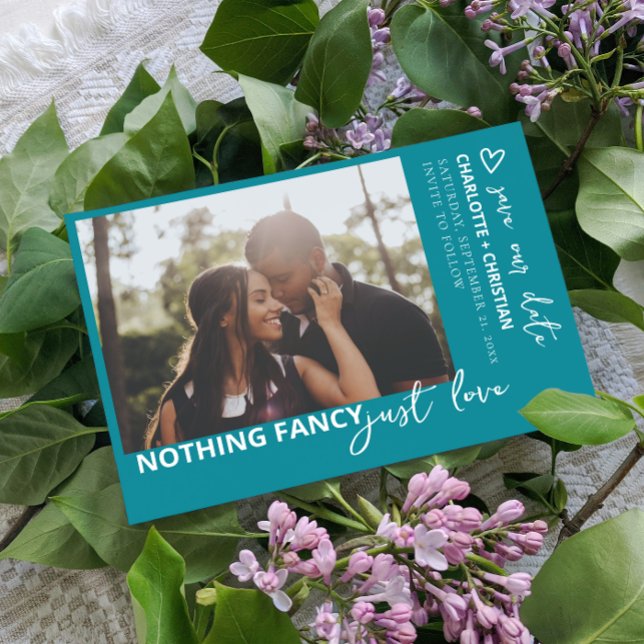 Nothing Fancy Just Love Retro Colour Save The Date (Nothing Fancy Just Love Minimalist Wedding Save the date from Ricaso. Mix & Match wedding collection)
