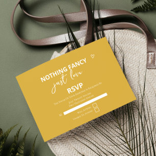Nothing Fancy Just Love Retro Colourful Wedding RSVP Card