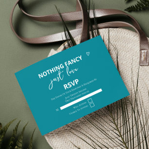 Nothing Fancy Just Love Retro Colourful Wedding RSVP Card
