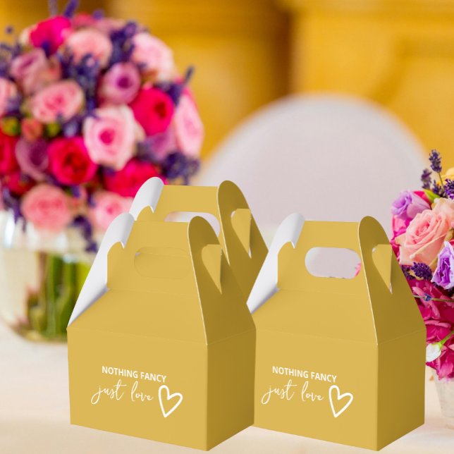 Nothing Fancy Just Love Retro Wedding Favour Box (Nothing Fancy Just Love Retro Wedding Favor Boxes from Ricaso. A fun bold color box for your favors)