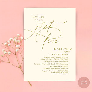 Nothing Fancy, Just Love, Romantic Wedding Dinner Invitation