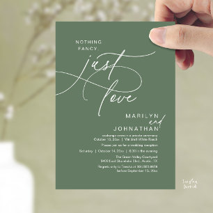 Nothing Fancy, Just Love, Romantic Wedding Dinner Invitation