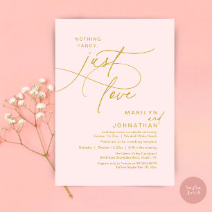 Nothing Fancy, Just Love, Romantic Wedding Dinner Invitation