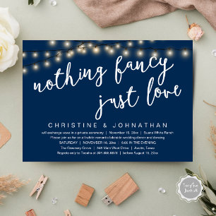 Nothing Fancy, Just Love Rustic Wedding Dinner Invitation