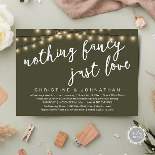 Nothing Fancy, Just Love Rustic Wedding Dinner Invitation