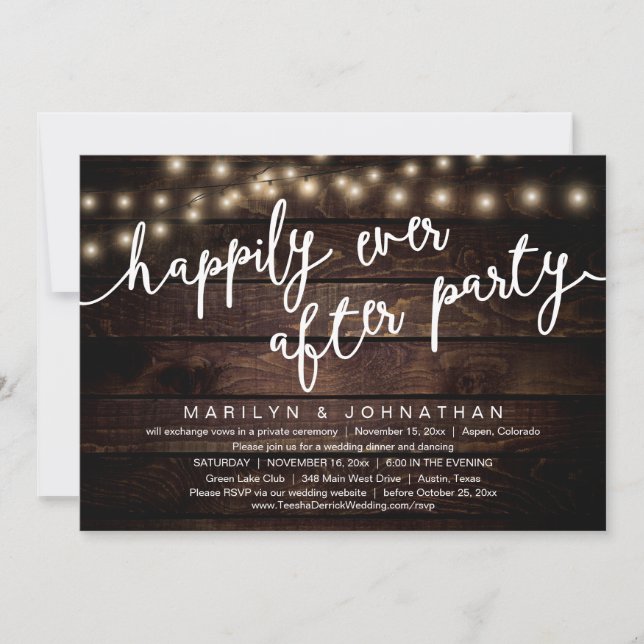Nothing Fancy, Just Love, Rustic Wedding Dinner Invitation (Front)