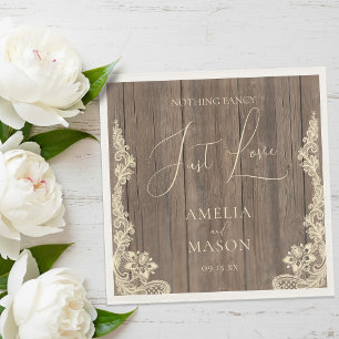 Nothing Fancy Just Love Rustic Wedding Napkin